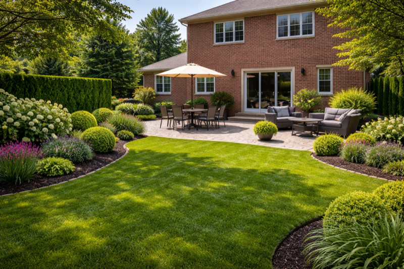 Before and after outdoor staging transformation in Pickering